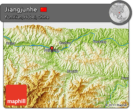 Physical 3D Map of Jiangjunhe