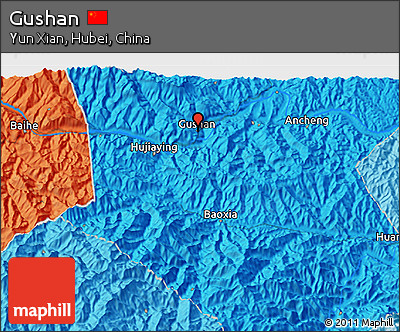 Political 3D Map of Gushan