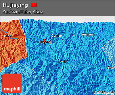 Political 3D Map of Hujiaying