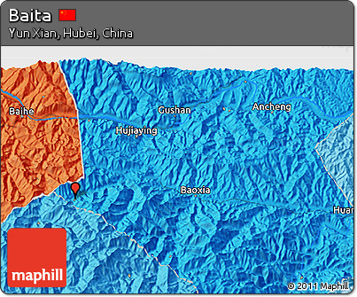 Political 3D Map of Baita