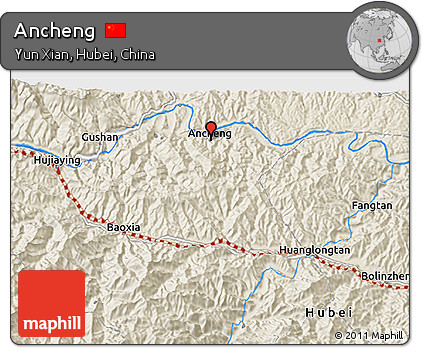 Shaded Relief 3D Map of Ancheng