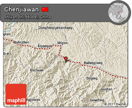 Shaded Relief 3D Map of Chenjiawan