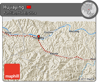 Shaded Relief 3D Map of Hujiaying
