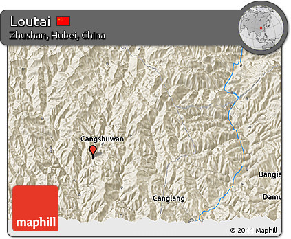 Shaded Relief 3D Map of Loutai