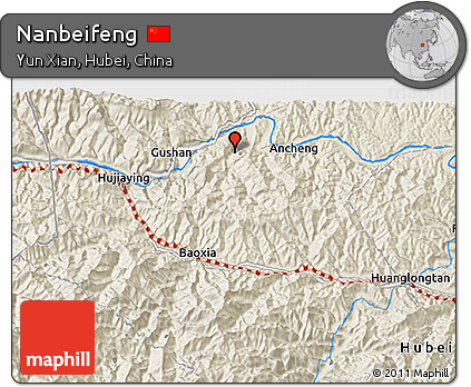 Shaded Relief 3D Map of Nanbeifeng