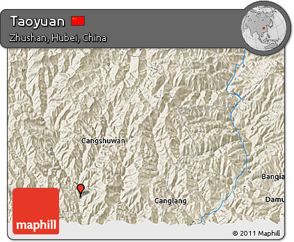 Shaded Relief 3D Map of Taoyuan