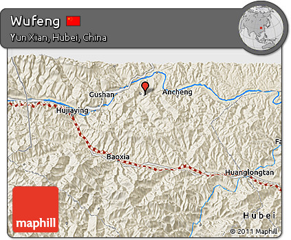 Shaded Relief 3D Map of Wufeng