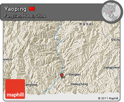 Shaded Relief 3D Map of Yaoping