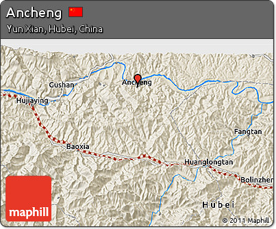 Shaded Relief 3D Map of Ancheng
