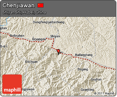 Shaded Relief 3D Map of Chenjiawan