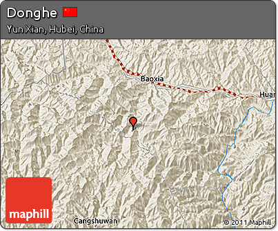 Shaded Relief 3D Map of Donghe