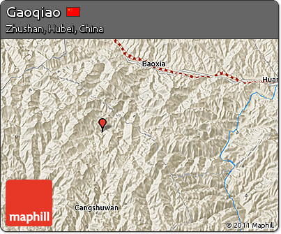 Shaded Relief 3D Map of Gaoqiao