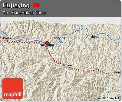 Shaded Relief 3D Map of Hujiaying