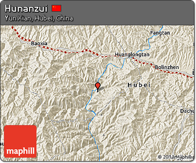 Shaded Relief 3D Map of Hunanzui