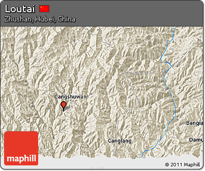Shaded Relief 3D Map of Loutai