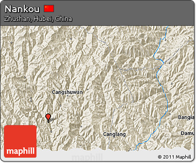 Shaded Relief 3D Map of Nankou