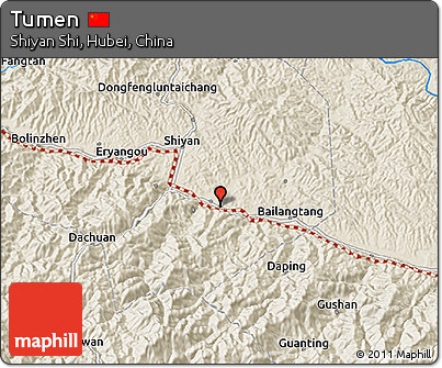 Shaded Relief 3D Map of Tumen
