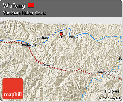 Shaded Relief 3D Map of Wufeng