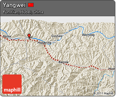 Shaded Relief 3D Map of Yangwei