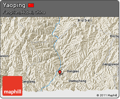 Shaded Relief 3D Map of Yaoping