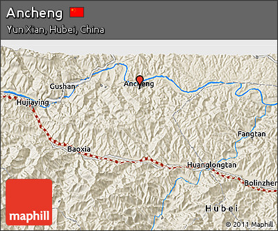Shaded Relief 3D Map of Ancheng