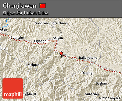 Shaded Relief 3D Map of Chenjiawan