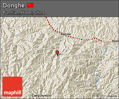 Shaded Relief 3D Map of Donghe