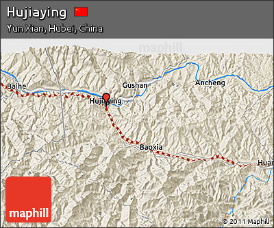 Shaded Relief 3D Map of Hujiaying