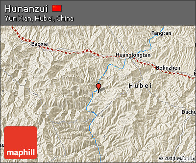 Shaded Relief 3D Map of Hunanzui