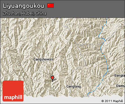 Shaded Relief 3D Map of Liyuangoukou
