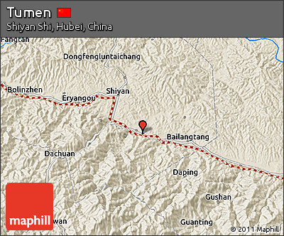 Shaded Relief 3D Map of Tumen