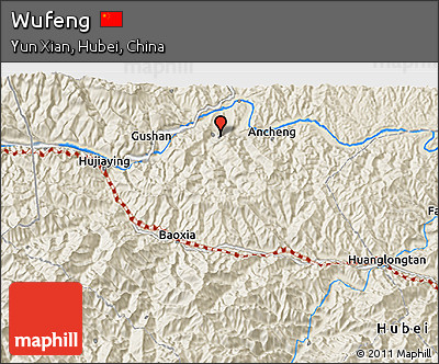 Shaded Relief 3D Map of Wufeng