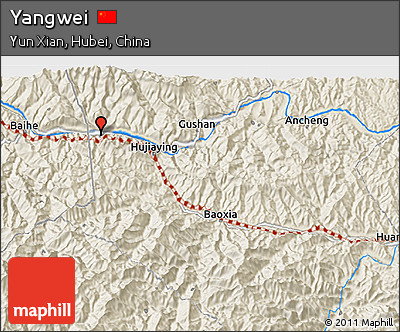 Shaded Relief 3D Map of Yangwei