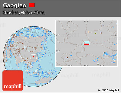 Gray Location Map of Gaoqiao