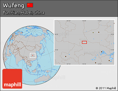 Gray Location Map of Wufeng