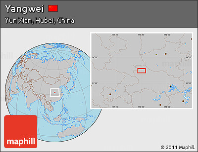 Gray Location Map of Yangwei
