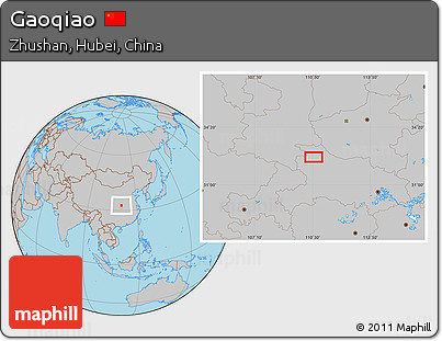 Gray Location Map of Gaoqiao