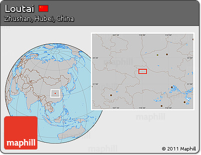 Gray Location Map of Loutai
