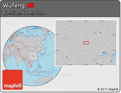Gray Location Map of Wufeng