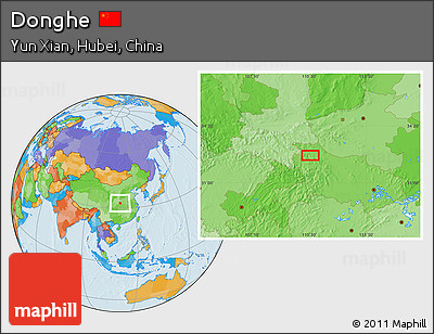 Political Location Map of Donghe