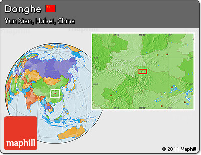 Political Location Map of Donghe