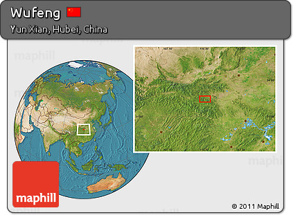Satellite Location Map of Wufeng