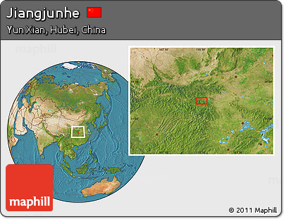 Satellite Location Map of Jiangjunhe