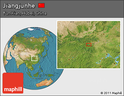 Satellite Location Map of Jiangjunhe
