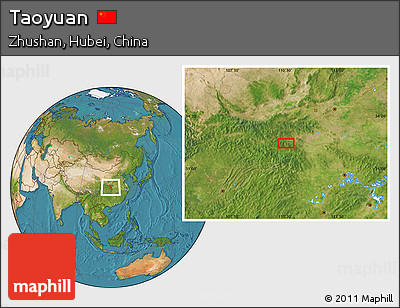 Satellite Location Map of Taoyuan