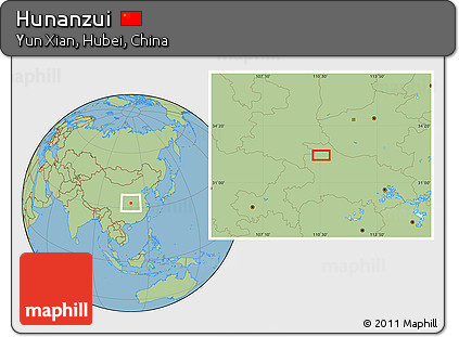 Savanna Style Location Map of Hunanzui