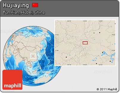 Shaded Relief Location Map of Hujiaying