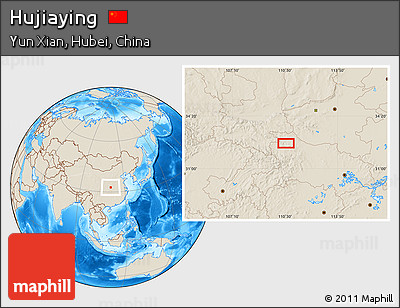 Shaded Relief Location Map of Hujiaying