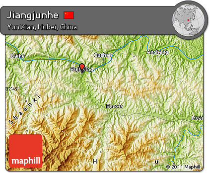 Physical Map of Jiangjunhe