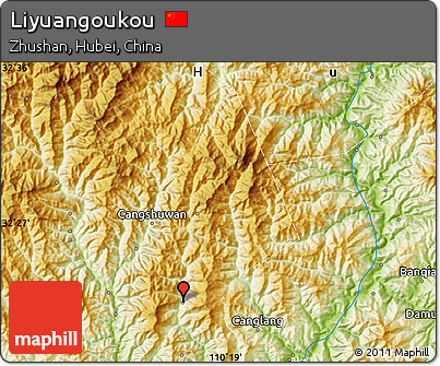 Physical Map of Liyuangoukou